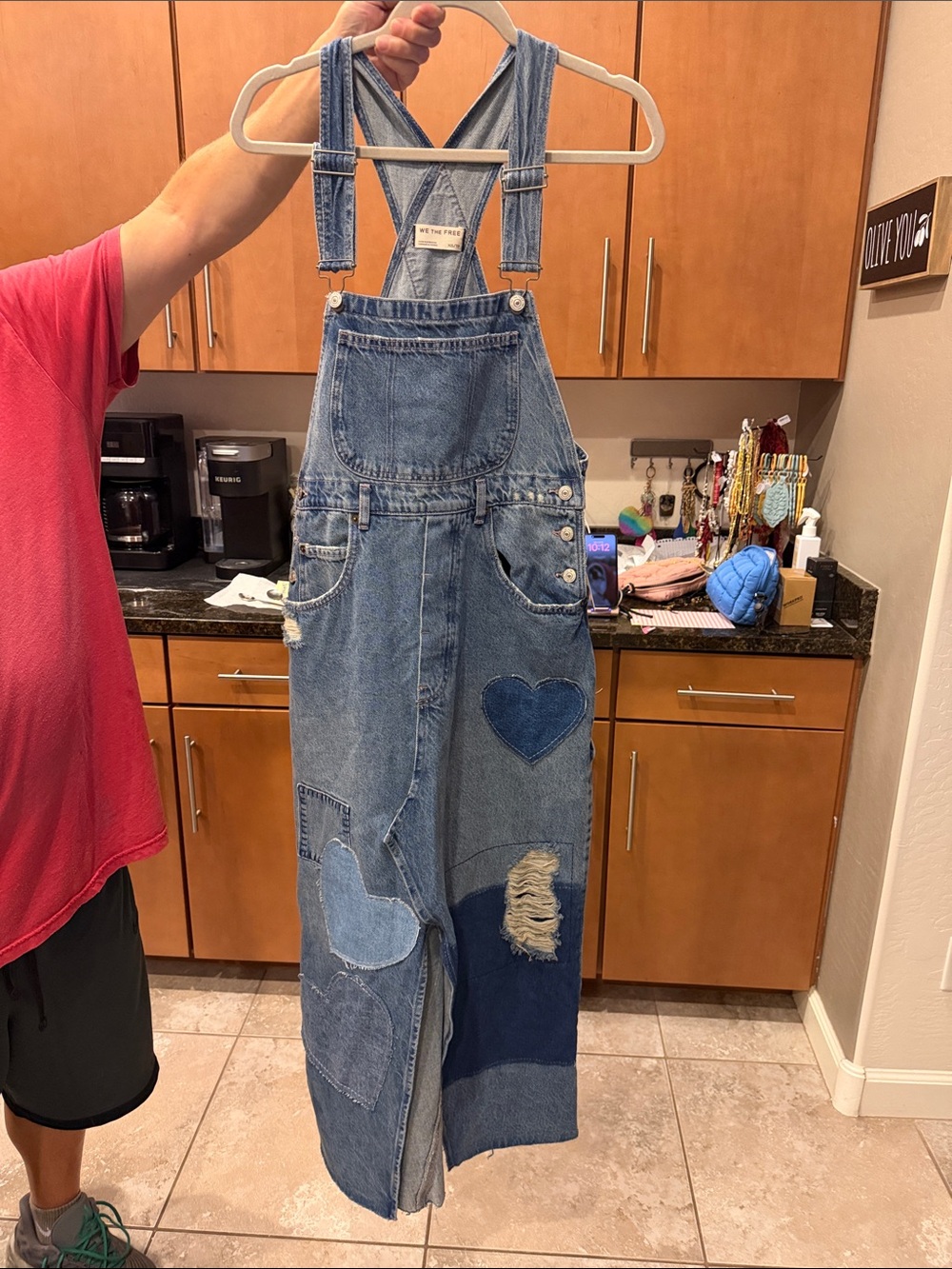NWT FREE PEOPLE WE THE FREE KEY TO MY HEART PATCHED SKIRTALLS 💙💙 - Picture 5 of 7